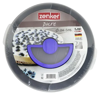 Immagine prodotto di Zenker Pure Springform mit Haube und Tragegriff, Spring Form, Backform, Kuchenform, Ilag Special, Schwarz, Ø 26 cm, 3979