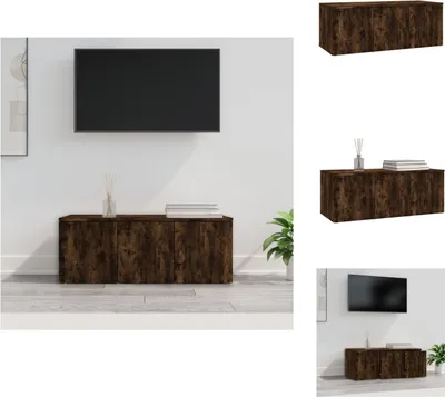 Produktbild von vidaXL TV-Schrank Räuchereiche 80x34x30 cm Holzwerkstoff -  TV-Möbel