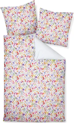 Produktbild von Traumschloss Mako Satin Bettwäsche - Blumendesign - bunt 155 x 220 cm bunte Blumen