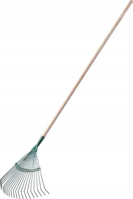 Image de Râteau à feuilles - Râteau de jardin - Largeur de travail 45 cm - Dents métalliques - Pour pelouse et feuilles mortes