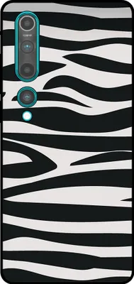 Immagine prodotto di Smartphonica Custodia per telefono adatta a Xiaomi Mi 10 / 10 Pro con stampa zebrata - Custodia posteriore in TPU con design zebrato - Nero Bianco