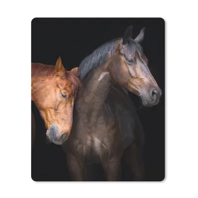Produktbild von MuchoWow® Mauspad Mousepad Pferde - Tiere - Porträt - Braun 19x23 cm - Mousepads - Maus Mat - Pad - Mausunterlage - Mauspads - Spielen