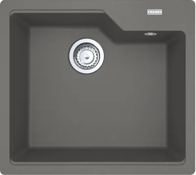 Produktbild von FRANKE Spüle URBAN UBG 610-56 in STEINGRAU mit Excenterbedienung Drehknopf Edelstahl / Ausschnittmaß 540 x 480 mm R15 / Granitspüle