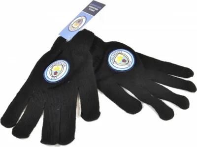 Obrázok produktu pre Futbalové pletené rukavice Manchester City FC BS391 (jedna veľkosť) (čierne)