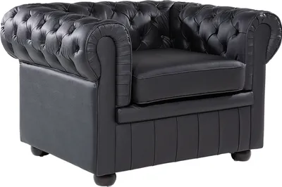Produktbild von BELIANI Sessel Schwarz Echtleder Chesterfield Stil Wohnzimmer Salon