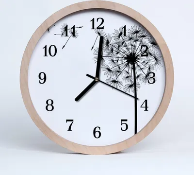 Produktbild von Holzuhr 20fi cm wanduhr - Löwenzahn Blumen