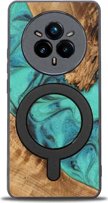 Productafbeelding van Houten hoesje voor de Realme 14 Pro 5G, Bewood Unique Turquoise, compatibel met MagSafe