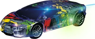 Produktbild von Toi-Toys - Ferngesteuertes Auto - Street Racer Flashy Neon (mit Licht, 18cm)