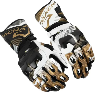 Immagine prodotto di Guanti da moto Macna Powertrack 2.0, neri/bianchi/oro, taglia M