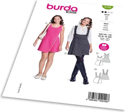 Obrázok produktu pre Strih Burda 9198 - Dievčenské krátke šaty