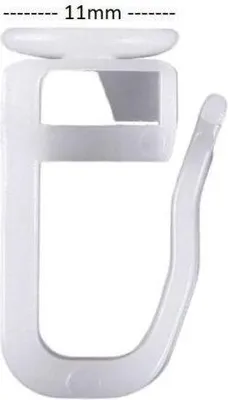 Produktbild von eckige Flachkopfgleiter Haken Kopf 11x10mm 50Stck Gardinengleiter Vorhang Gleiter
