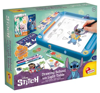 Produktbild von Lisciani 107582 - Disney Stitch - Zeichenschule mit Licht-Tisch zeichnen ausmalen Kreativset