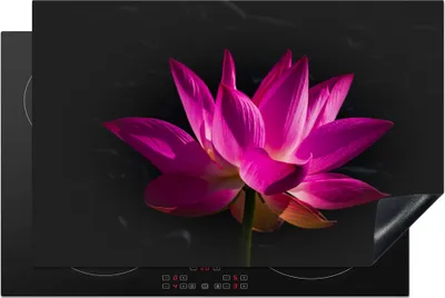 Produktbild von KitchenYeah© Herdabdeckplatte Lotus - Rosa - Blume , 81x52cm, Küche Deko, Glaskeramikkochfeld Herdabdeckung, Abdeckplatte fùr Kochfeld