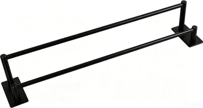 Produktbild von Doppelte Handtuchstange ohne Bohren Edelstahl Gebürstet Schwarz 44,5 cm