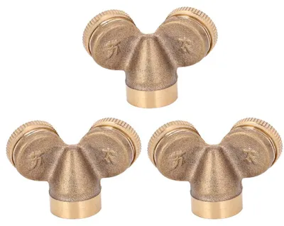 Productafbeelding van 3 stuks G1/2 DN15 tuinsprinkler, koperen coating, spuitmondstuk, irrigatietools