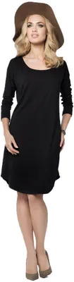 Produktbild von Damen Langarm Kleid + Umstandsmode MAMA Umstandskleid; Schwarz/S/M 36/38