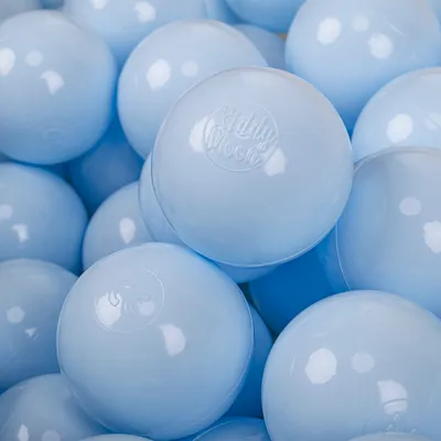 Zdjęcie produktu dla KiddyMoon plastikowe piłeczki 7cm pastelowy niebieski 100 zabawka zestaw kulek