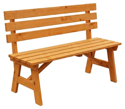 Zdjęcie produktu dla Ławka ogrodowa Relaxdays, dwuosobowa, do użytku na tarasie lub balkonie, z oparciem, wykonana z drewna sosnowego, wymiary: 80 x 116 x 56 cm, kolor: pomarańczowy