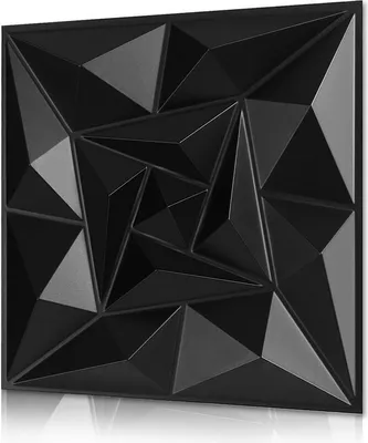 Produktbild von TolleTour 12pcs 3D Paneele Wandpaneele Polyvinylchlorid PVC – Verkleidung für Wand & Decke – 50x50 cm (0,25 m²) – Leicht, Flexibel & Einfach zu Montieren - Schwarz