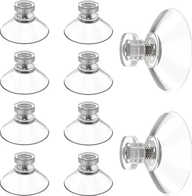 Produktbild von 10er-Pack Saugnäpfe mit Gewinde, wiederverwendbare Saugnäpfe kompatibel mit Parkscheiben, starke Klebekraft, Ersatz-Klebepads, Saugnapfdurchmesser 25 mm, Gewinde 4 mm.