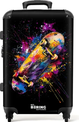 Obrázek produktu pro NoBoringSuitcases.com Tvrdý kufr střední 67x43x25 cm, 72L, Graffiti Sport: skateboard, cestovní kufr se 4 kolečky