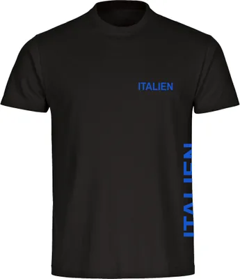 Produktbild von multifanshop Herren T-Shirt - Italien - Brust & Seite, schwarz, Größe S