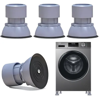 Image de Amortisseurs anti-vibrations universels pour lave-linge et sèche-linge, lot de 4
