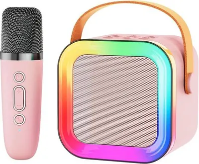 Immagine prodotto di Macchina per karaoke per bambini con dispositivo Bluetooth portatile, 1-2 microfoni wireless, regalo di Natale per bambine e bambini dai 4 ai 12 anni.