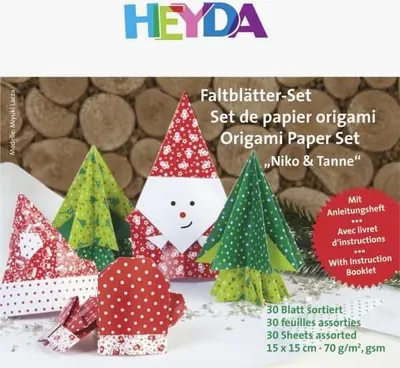 Produktbild von HEYDA 204875578 Faltblätter-Set Niko & Tanne 15 x 15 cm