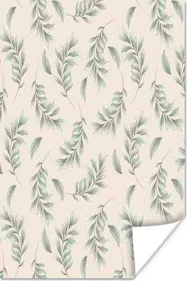 Produktbild von MuchoWow® Poster Blätter - Vintage - Rosa 40x60 cm - Plakate für die Wand - Poster Babyzimmer