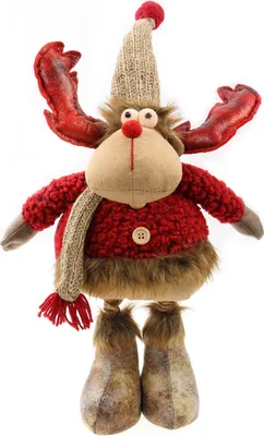 Produktbild von Verstellbarer Stoff-Elch – Weihnachtsdeko mit Höhenverstellung von 50 cm bis 72 cm, ideal für festliche Stimmung