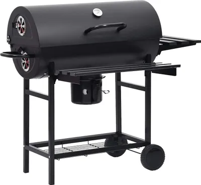 Produktbild von vidaXL Grillwagen mit Rädern und Ablagen Schwarz Stahl 115x85x95 cm