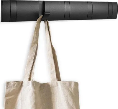 Produktbild von Schwarze, selbstklebende und schraubbare Wandhalter, 5 Haken, moderne, faltbare Wandhalterung, für Jacken, Schals, Handtaschen