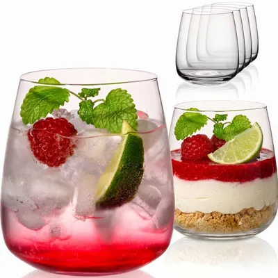 Produktbild von IMPERIAL glass eckige Trinkgläser Set 6 Stück - Wassergläser aus Glas, Saftgläser 470ml Serie "Milano" spülmaschinenfest