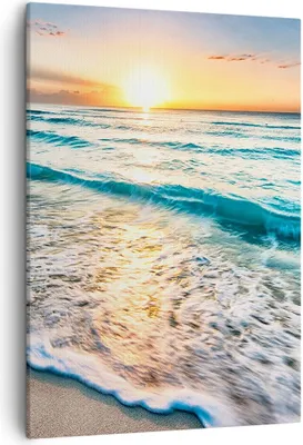 Produktbild von Bild auf Leinwand - Leinwandbild - Einteilig - Meer Welle Strand - 50x70cm - Wand Bild - Wanddeko - Wandbilder - Leinwanddruck - Kunstdruck - Wanddekoration - Leinwand bilder - Wandbild - PA50x70-3621
