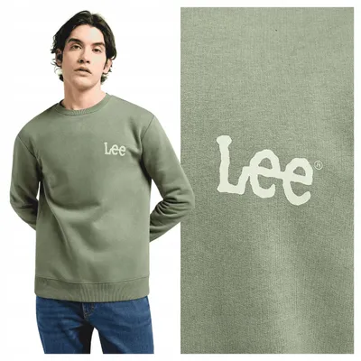 Produktbild von Lee | Wobbly SWS Herren-Sweatshirt mit grünem Logo aus Baumwolle, Größe M
