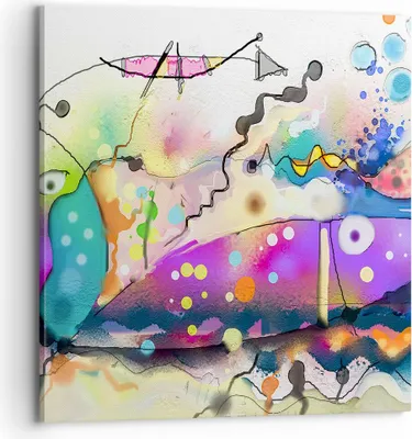 Produktbild von Bild auf Leinwand - Leinwandbild - Fisch Abstraktion - 70x70cm - Wand Bild - Wanddeko - Wandbilder - Leinwanddruck - Bilder - Kunstdruck - Wanddekoration - Leinwand bilder - Wandkunst - AC70x70-4096