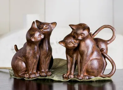 Obrázek produktu pro Figurka, kočka, "Tofu", pryskyřice, hnědá, výška 18 cm, 59339, 4001250593393, 2 kusy (sortiment 2 variant)