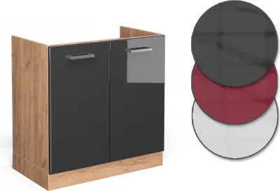 Produktbild von Spülenunterschrank Vicco R-Line Anthrazit Hochglanz 80 cm ohne Arbeitsplatte, Model 37118