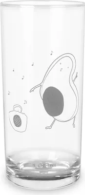 Produktbild von Mr. & Mrs. Panda Trinkglas Avocado Tanzen 200 ml - Transparent - Geschenk, Singen, Wasserbecher, Party, Musik, Glas, Longdrinkglas, Fröhlich, Tumbler, Cocktailglas