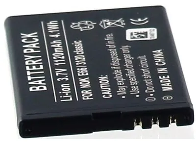 Produktbild von Akku für Nokia Asha 306 neue Version Li-Ion 3,7 Volt 1120 mAh schwarz.