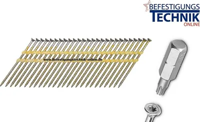Produktbild von 34° Nagelschrauben 3,2x65mm TX15 verzinkt Streifennägel für Paslode IM90Ci IM100Ci Gas 1,0M