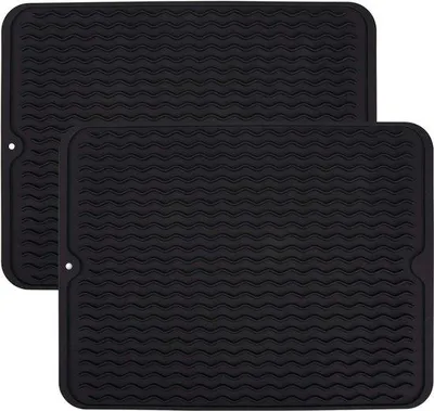 Productafbeelding van Siliconen afvoermatten, 40x30 cm, hittebestendig, antislip, set van 2