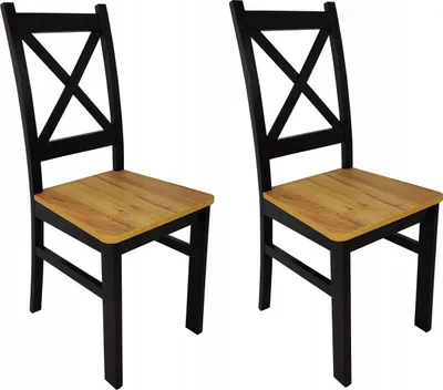 Obrázek produktu pro 2x dřevěná židle se zkříženým opěradlem Black + Craft LOFT
