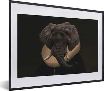 Produktbild von MuchoWow® Gerahmtes Poster Alte Meister - Elefant - Kunst 40x30 cm - Poster mit Schwarzem Bilderrahmen Wandposter Rahmen Foto Bilder - Bilderrahmen - Poster im Rahmen