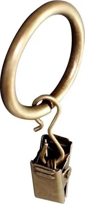 Image de Anneaux pour rideaux avec pinces à rideaux, or, D19, 10 pièces