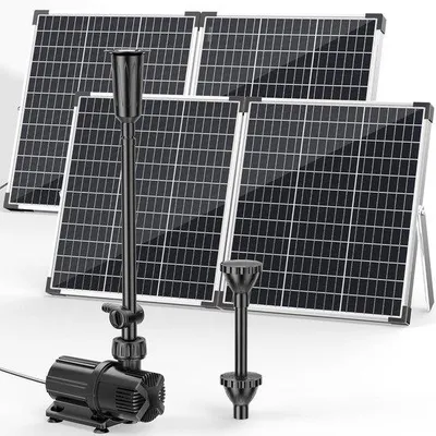 Produktbild von Solarbetriebene Teichpumpe - Monokristallin - 100 W Leistung - 4500 l/h Förderleistung - Einstellbare Förderleistung - Für Gartenteiche und Wassergärten