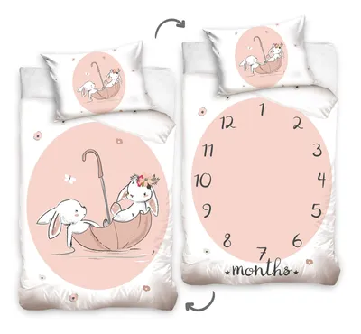 Produktbild von Kleiner Hase - Baby-Bettwäsche-Set für Mädchen, 100x135 & 40x60 cm