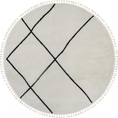 Image de 190 x 190 (diamètre) cercle Tapis Moroccan Oasis weiß cercle
