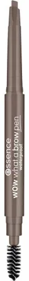 Produktbild von Essence wow what a brow pen waterproof, 01 Light Brown, Braun, Light Brown, Frauen, EUPHORBIA CERIFERA (CANDELILLA) WAX, RICINUS COMMUNIS (CASTOR) SEED OIL, OCTYLDODECANOL, CALCIUM...